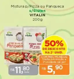 Supermercados Mundial Mistura p/Pizza ou Panqueca s/Glúten VITALIN oferta