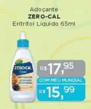 Supermercados Mundial Adoçante ZERO-CAL Eritritol Líquido oferta