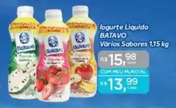 Supermercados Mundial logurte Liquido BATAVO Vários Sabores oferta