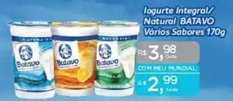 Supermercados Mundial logurte Integral/ Natural BATAVO Vários Sabores oferta