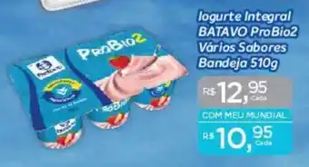 Supermercados Mundial logurte Integral BATAVO ProBio2 Vários Sabores Bandeja oferta