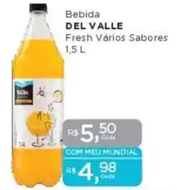 Supermercados Mundial Bebida DEL VALLE Fresh Vários Sabores oferta