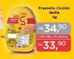 Supermercados Mundial Presunto Cozido Sadia oferta