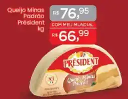 Supermercados Mundial Queijo Minas Padra Padrão Président oferta