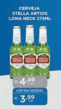 Supermercados Mundial Cerveja stella artois long neck oferta