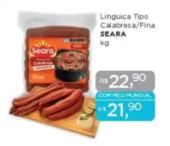 Supermercados Mundial Linguiça Tipo Calabresa/Fina Seara oferta