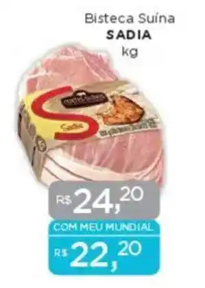 Supermercados Mundial Bisteca Suina SADIA oferta