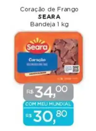 Supermercados Mundial Coração de Frango SEARA Bandeja oferta