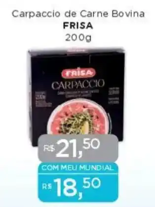 Supermercados Mundial Carpaccio de Carne Bovina FRISA oferta