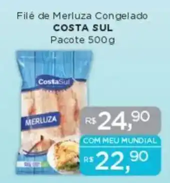 Supermercados Mundial Filé de Merluza Congelado COSTA SUL Pacote oferta