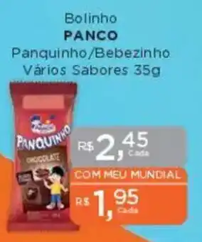 Supermercados Mundial Bolinho PANCO Panquinho/Bebezinho Vários Sabores oferta