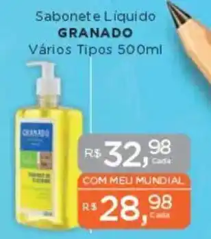 Supermercados Mundial Sabonete Liquido GRANADO Vários Tipos oferta