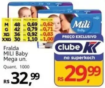 Supermercados Koch Fralda MILI Baby Mega un. oferta