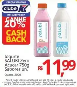 Supermercados Koch logurte SALUBI Zero Acucar  Sabores un. oferta