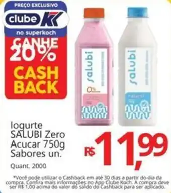 Supermercados Koch logurte SALUBI Zero Acucar  Sabores un. oferta