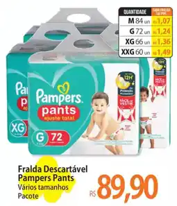 Atacadão Fralda Descartável Pampers Pants Vários tamanhos Pacote oferta