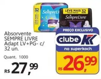 Supermercados Koch Absorvente SEMPRE LIVRE Adapt oferta