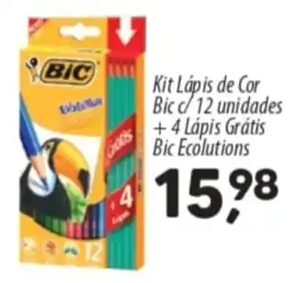 Asun Kit Lápis de Cor Bicc/12 unidades +4 Lápis Grátis Bic Ecolutions oferta