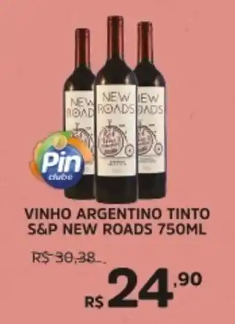 Pinheiro Supermercado Vinho argentino tinto s&p new roads oferta