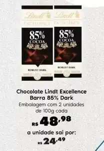 Sam's Club Lindt - chocolate excellence barra 85% dark oferta