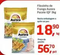 Tenda Atacado Aurora - filezinho de frango iqf 3kg oferta