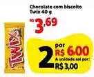 Extra Twix - chocolate com biscoito oferta