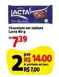 Extra Lacta - chocolate em tablete oferta