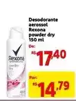 Extra Rexona - desodorante aerossol powder dry oferta