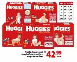 Extra Huggies - fralda descartável rs supreme care mega tamanhos oferta