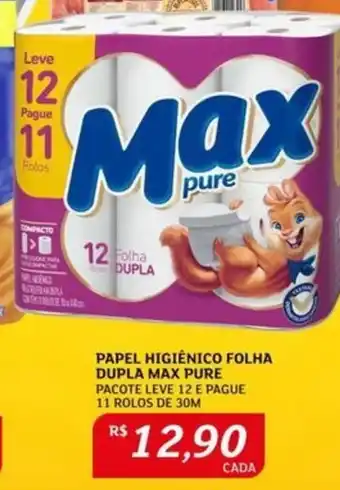 Assaí Atacadista Papel higiênico folha dupla max pure oferta