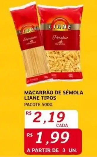 Assaí Atacadista Macarrão de semola liane tipos pacote oferta