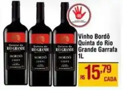 Max Atacadista Vinho Bordô Quinta do Rio Grande Garrafa oferta