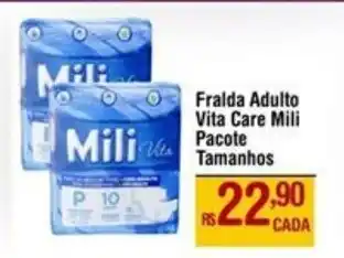 Max Atacadista Fralda Adulto Vita Care Mili Pacote Tamanhos oferta