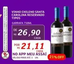 Assaí Atacadista Vinho chileno santa carolina reservado tipos oferta