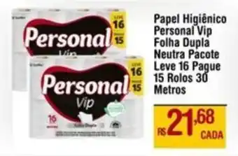 Max Atacadista Papel Higiênico Personal Vip Folha Dupla Neutra Pacote oferta