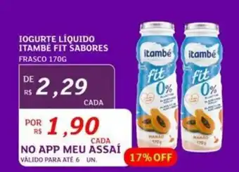 Assaí Atacadista Iogurte líquido itambé fit sabores frasco oferta