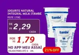 Assaí Atacadista Iogurte natural integral milk itambé oferta