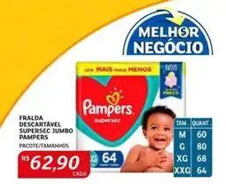 Assaí Atacadista Fralda descartável supersec jumbo pampers pacote/tamanhos oferta
