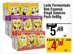 Max Atacadista Leite Fermentado Bob Esponja Elegê Sabores oferta