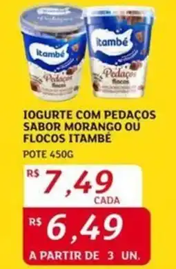 Assaí Atacadista Iogurte com pedaços sabor morango ou flocos itambé oferta