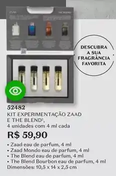 O Boticário Favorita - kit experimentação zaad e the blend oferta