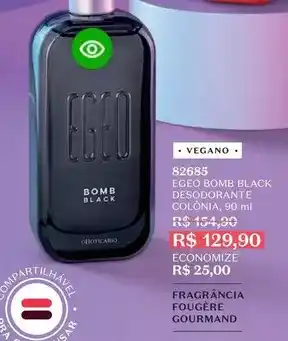 O Boticário O boticario - bomb black desodorante colônia oferta