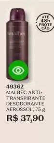 O Boticário Malbec - anti - transpirante desodorante aerossol oferta