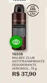 O Boticário Malbec - club antitranspirante desodorante aerossol oferta