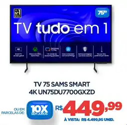 DB Supermercados Tv 75 sams smart 4k UN75DU7700GXZD oferta