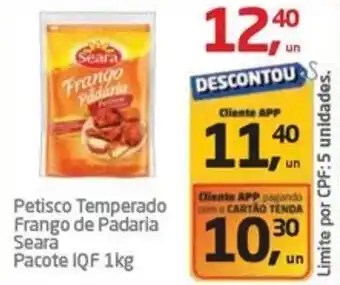 Tenda Atacado Petisco Temperado Frango de Padaria Seara Pacote IQF oferta