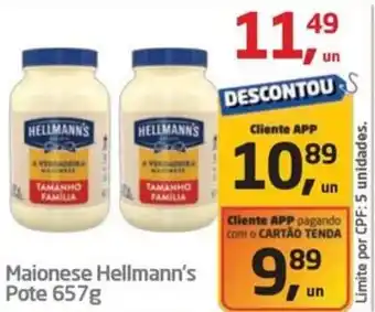 Tenda Atacado Maionese Hellmann's Pote oferta