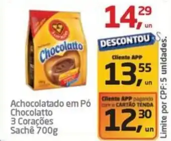 Tenda Atacado Achocolatado em Pó Chocolatto 3 Corações Sachê oferta