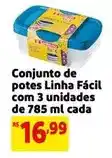 Mercado Extra Conjunto de potes linha fácil com 3 unidades de 785 ml cada oferta