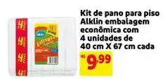 Mercado Extra Alklin - kit de pano para piso embalagem econômica com 4 unidades de 40 cm x 67 cm cada oferta